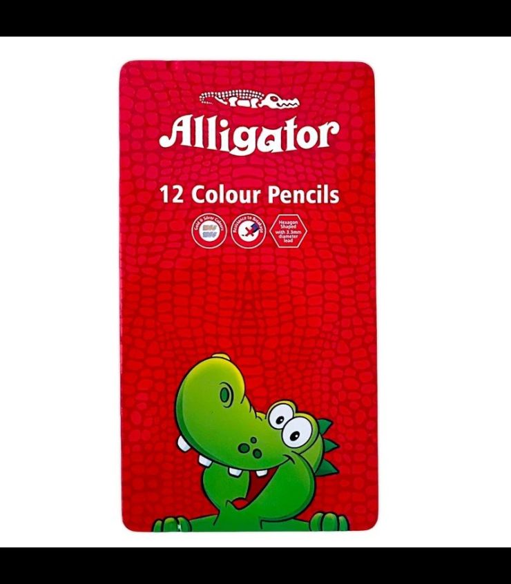 مداد رنگی 12 رنگ جعبه  فلزی  الیگاتور Alligator