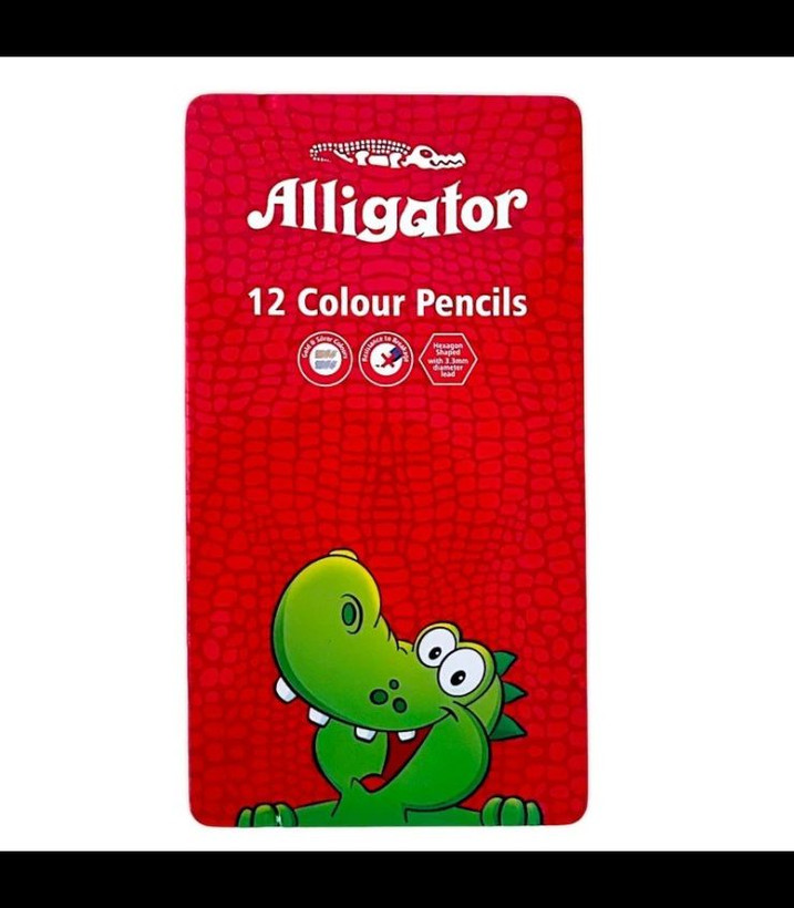 مداد رنگی 12 رنگ جعبه فلزی الیگاتور Alligator