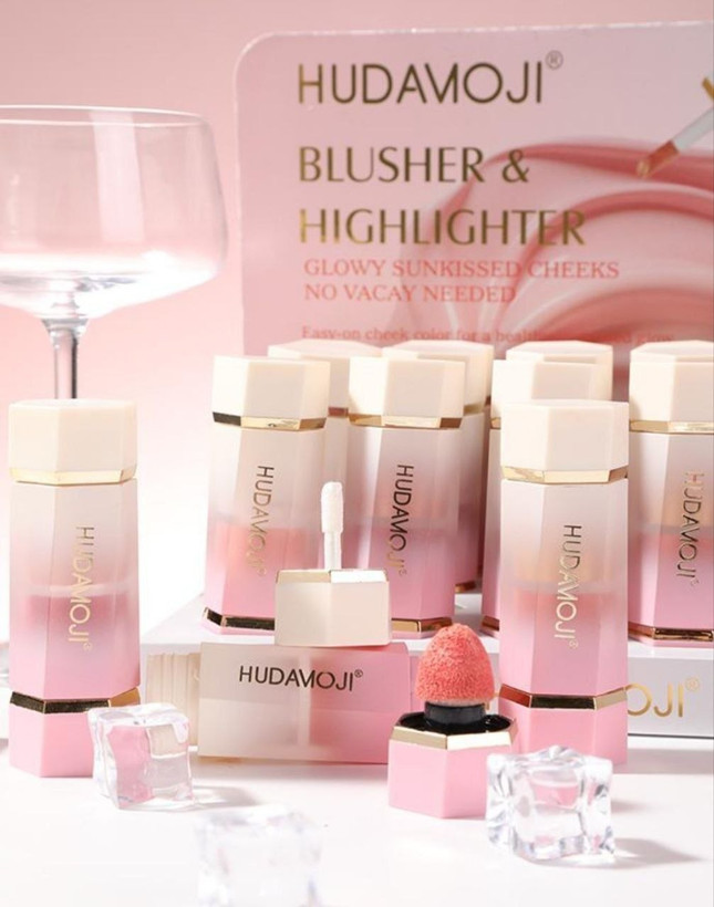 رژگونه وهایلایتر دوسر HUDA MOJI